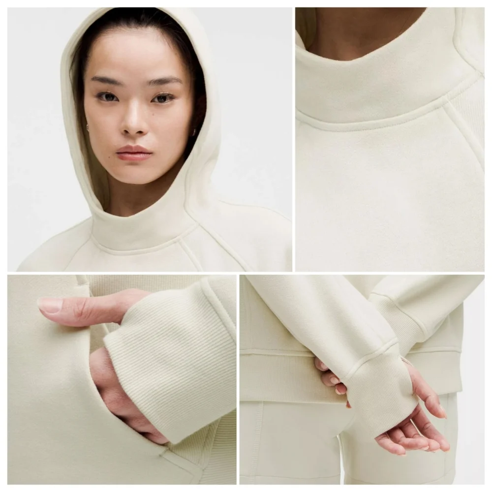 lululemon athletica | Scuba Oversized Fleece Side Slit Hoodie Bone M/L - Picture 2 of 8